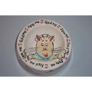 Feed Me Save Me Cat Food Bowl 3D Ceramic Genie Intl Out Of Nowhere -041427